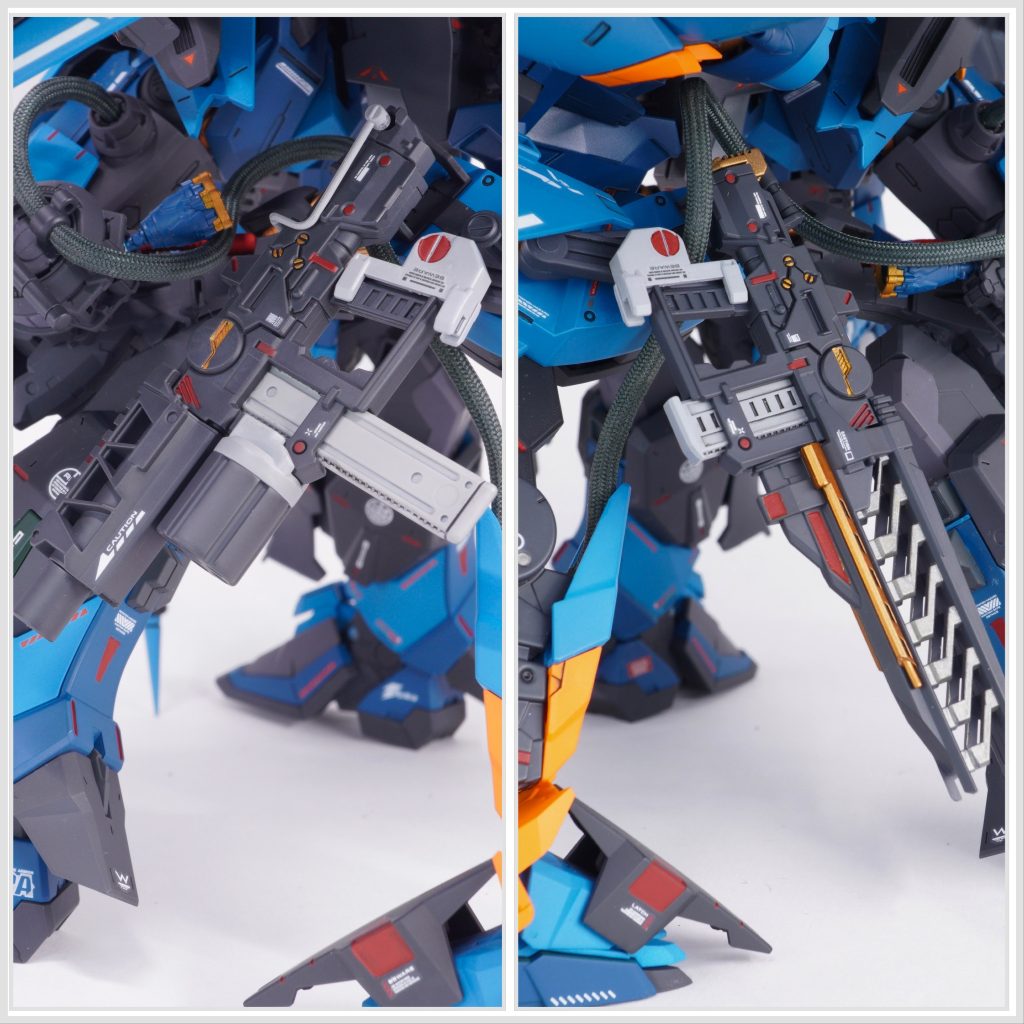 脚の外側にコトブキヤ msgを装備サブアームはまたもメイレスゴウヨウのバックパックについてるサブアームですが、これがなんとこのように無改造でランチできます🥹👍