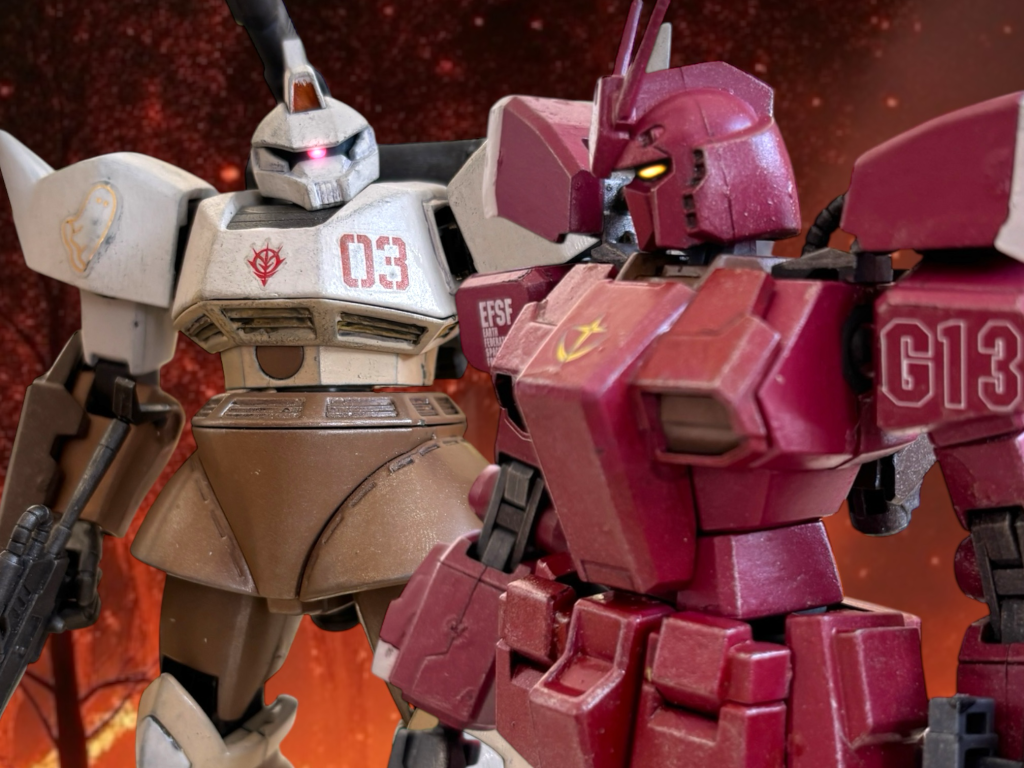 撃ち漏らした敵機が、西に向かって逃げていく。「何かあるのか?」『うん、ウォルフガング大尉と、アイザックの隊が、連邦の陸戦隊と戦ってる。』「そうか、味方と合流する気か。」と、言うことは、追っていけば、更なる獲物にありつける。「まだ行けるか?カルア?」『当たり前だよ。』通信機から聞こえる声は、楽しそうだ。「よし、付き合ってくれ、カルア。」ジンが、戦場にそぐわない、ひどく優しい声で言うと、カルアは、うん、もちろん、と、これもまた、殺し合いの最中とは思えない明るい声で返す。「それに、ウォルフガング。そいつは俺が殺してやる。そうすれば、君は自由になれる。そうだろう、カルア。」狼の紋様などを刻んでいると言うが、俺が魂に刻んでいるのはT-レックスだ。獣としての、格の違いを見せつけてやる。 ジンと、カルアは、再び歪んだ愛の幻影となり、戦場を駆けた——。 【#36 LOVE PHANTOM / Dec.10.0079 fin.】 次回、MS戦記異聞シャドウファントム