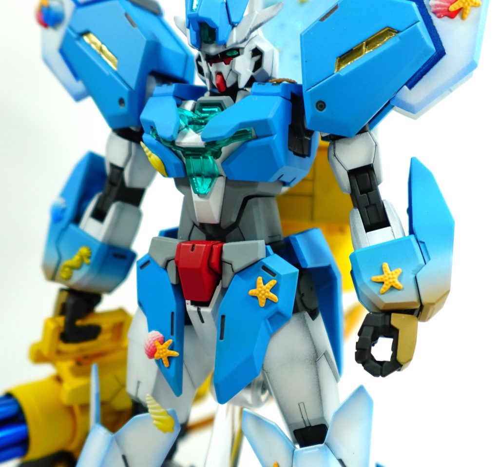 機体各所には貝やヒトデの形をしたネイルパーツを塗装して貼り付けています。