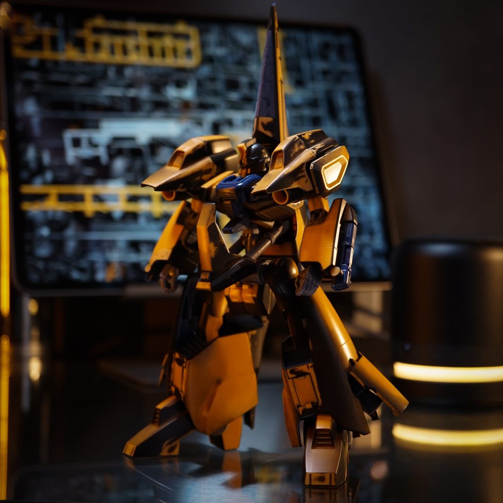作品名：メタす。<p>HGUCメタス仮組み。 可変MSで隙間が目立つのに成型色がイエローなので、完成後に装甲裏や関節隙間から見えるのを避けるために組み立て前に裏面中心にブラックを吹いてあるので、ちょっと今時点では汚い。 元々特に注目してなかっ […]</p>
