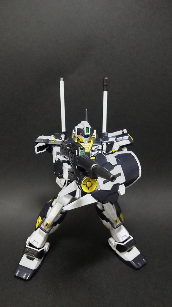 ビームライフルはシステムウェポン003の物で、通常タイプとロングタイプを組み合わせています。                    またシールドも、ワグテイルのシールドにシステムウェポン005のクローを組み合わせております。