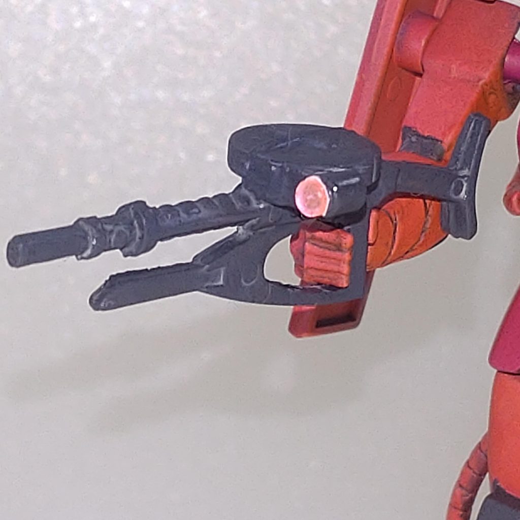 ザクマシンガン。こちらもHアイズを追加したのみです。ちなみにザクバズーカはカラバリの量産型ザクに付属していたのですが当時手に入れられませんでした…😅