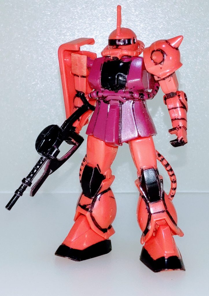 製作前。ジャンク箱から取り出した直後の状態です。当時は工具も当然揃っていなかったので爪切りでパーツを切り出してました😄塗料もなかったので油性マジックで再現していましたが当時はこれだけでも充分楽しんでいました。