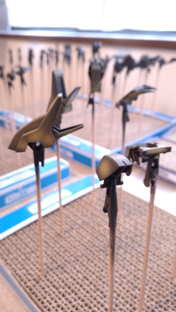 串刺しの森。いい辟邪イエローが調色できたかな、、立ち上げのあんばいが、、まだまだおもいどうりにならない、、