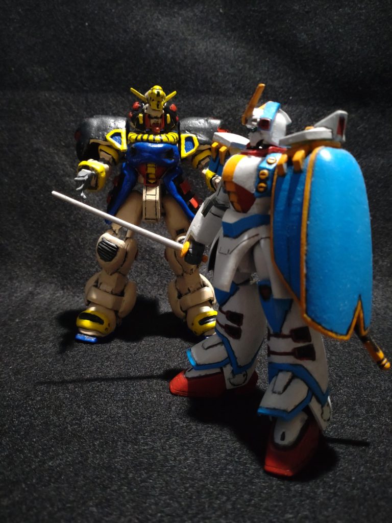 意外とマッシブな機体だと思い、ボルトガンダムに負けない肉弾戦が得意な機体っぽく仕上げました。ヘビのような電磁鞭だけじゃ優勝は出来ないでしょうし(笑)下手の横好きな作品ですが、見ていただければ幸いです(笑)