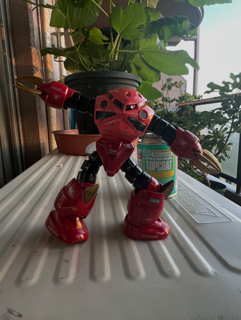 朝陽を浴びるズゴックくん