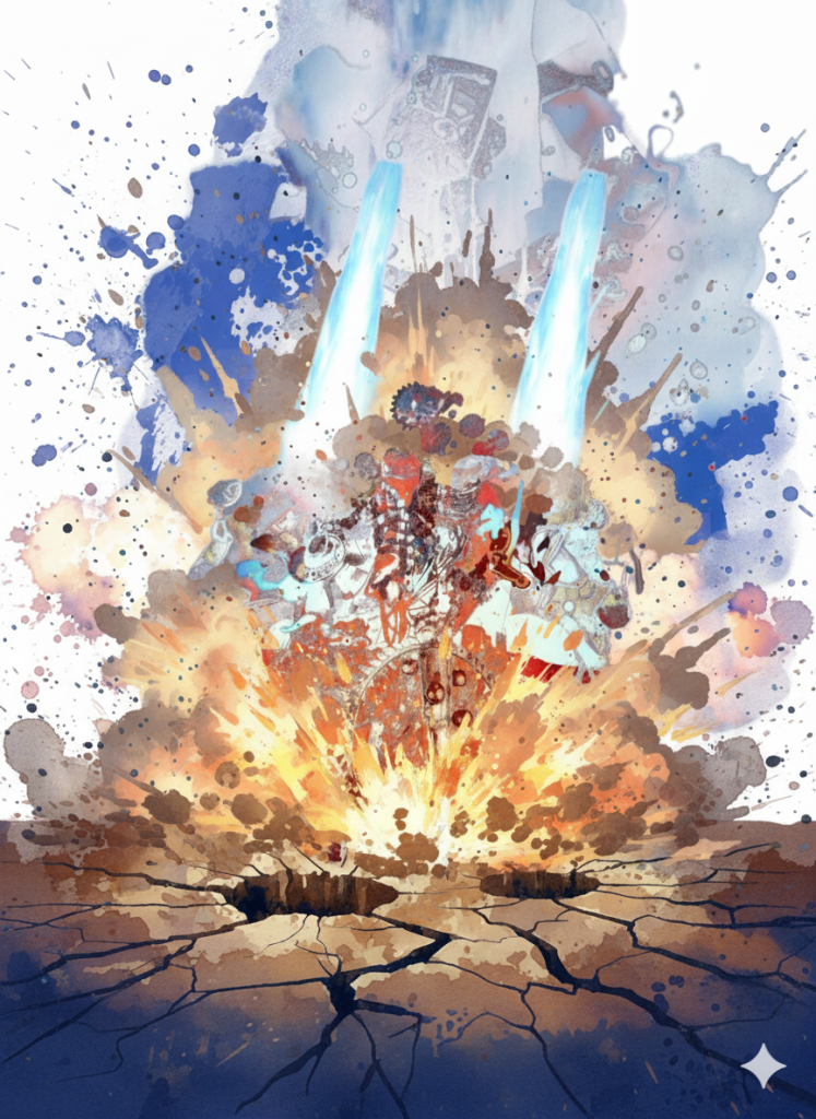 「なんだと!落ちる! 」「 うおぉ!!」「 重力が!!」ズドーン!エグザべ「!! 」