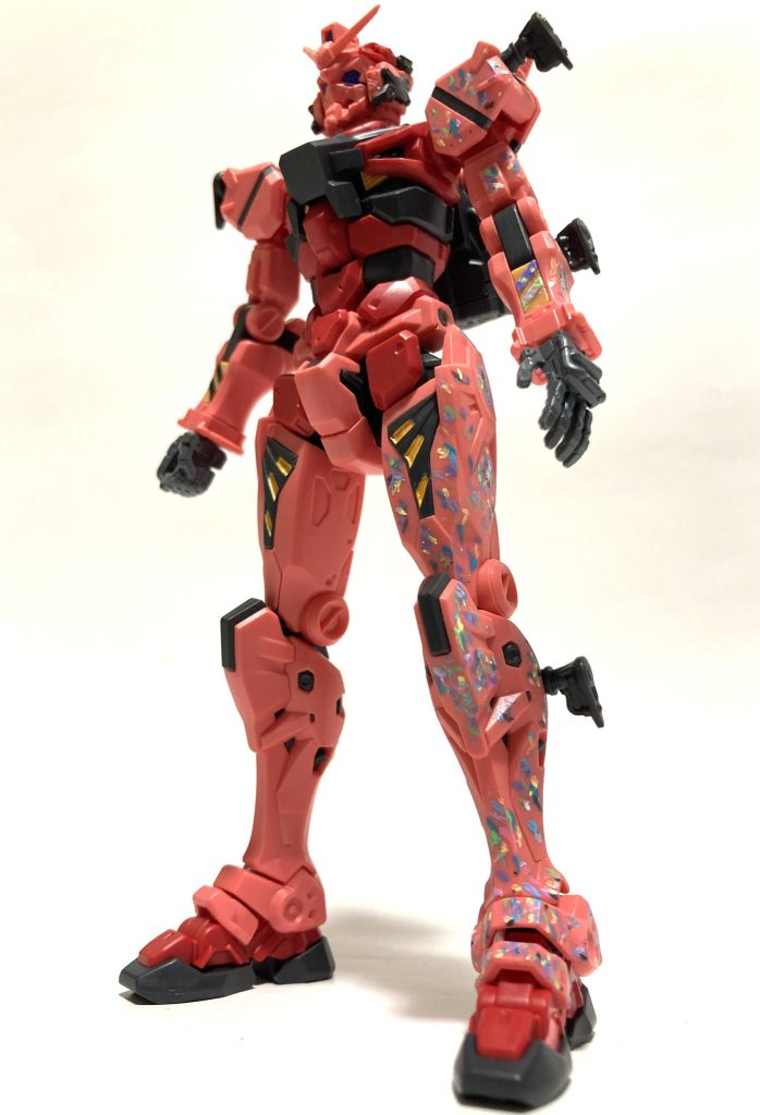 盾と左半身に手描きは集中させてみました。