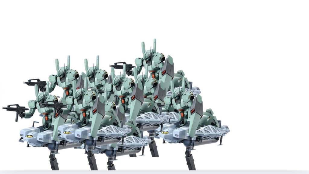 そう1人ごとをぶつぶつ言ってると突然ロックオン警報が鳴った。「よーやくお出ましかなー」「各機!相手はサイコミュ持ちだ!フォーメーションBで行くぞ!」「了解!」そうジェガン隊は会話をしつつも戦闘を開始した。だが、けたたましい轟音と共にジェガンは全機撃墜された。「ばっバカな!我々は一年戦争からのベテランだぞ!こんなことある訳」そう言い切るまえに最後のジェガンのコクピットが貫かれた。「はいおしまーい」