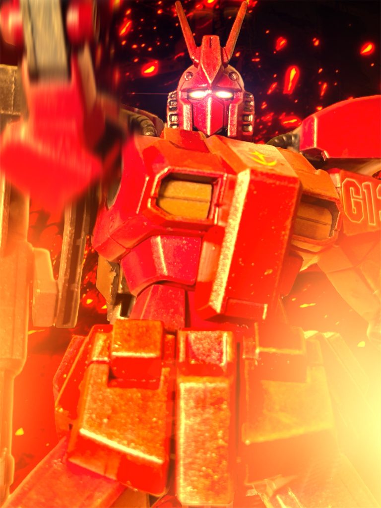 　推力をあげ、一気に距離を詰めると、敵機の腹部に思い切り自機の拳を叩き込む。同時に、ビームサーベルユニットを起動させると、そのまま上へ切り上げて引き裂いた。　左右からさらに２機、挟み撃ちの格好で迫る敵機の存在を、レーダーが知らせている。いいだろう。いくらでも来い。「もっとだ、もっとよこせ！俺に、お前らの命をよこせ！！！！」ジンは、コクピットで絶叫した。〜〜〜〜〜〜〜〜〜〜〜〜〜〜〜