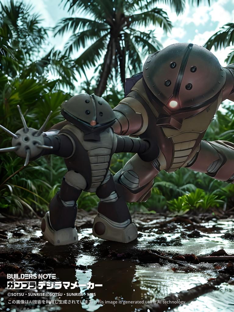 後ろのデカイアッガイは箱の絵です👍