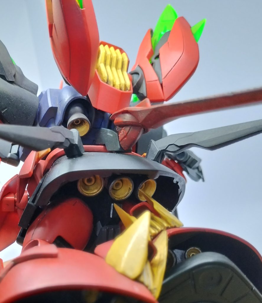 ローアングルから。バーニア塗るのめんどかったけど、色味統一の効果は大きいですのう。