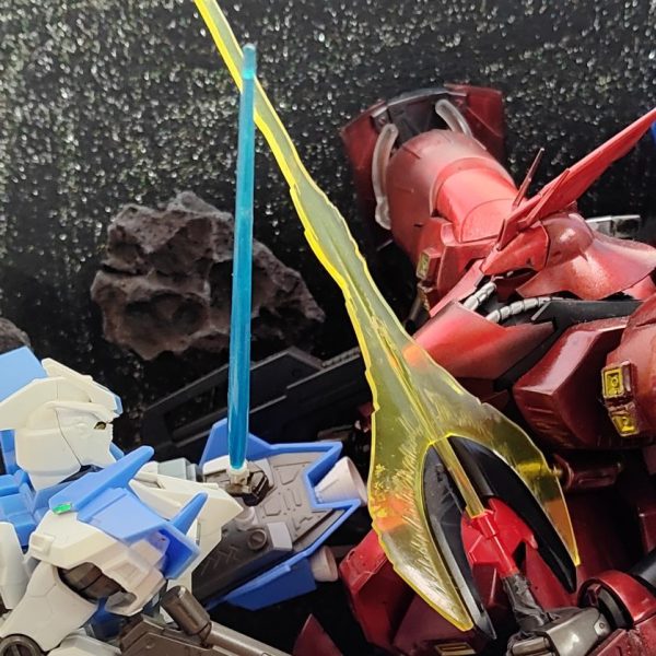 簡易自作ジオラマとオリジナルガンプラを添えて