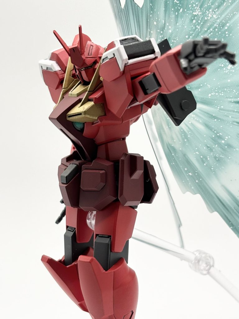 Oガンダムエフェクトでやるとなんか月光蝶みたいになります関係ないですけどアメイジングレッドウォーリアーの登場シーンと00第一話のあのシーンって似てますよね