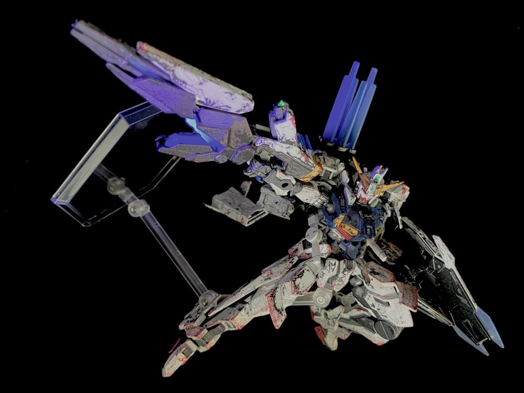 無理やりSEED撃ちさせてみました笑肩の強度的にライフル持ち上げるのがキツかったので重力(=スタンドの向き)にお願いしてます。ここまで見ていただきありがとうございました！