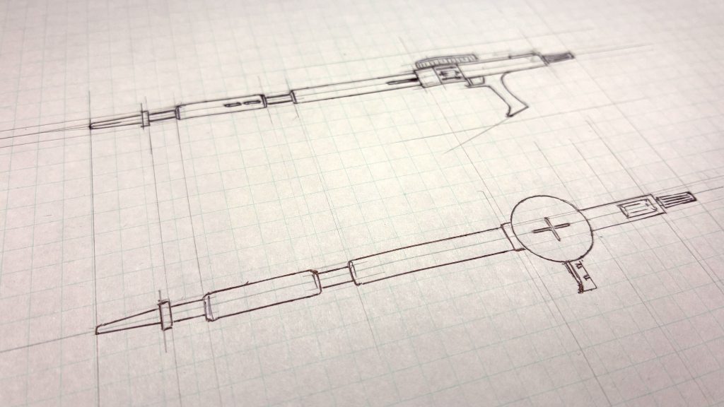 制作にあたり、公式のイラストから図面を起こして、改めてプロモーションの確認をしました。