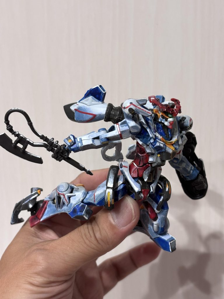 塗装したジークアクス。成形色をベースにシャドー、ハイライトを入れました。全てファレホ筆塗りです。