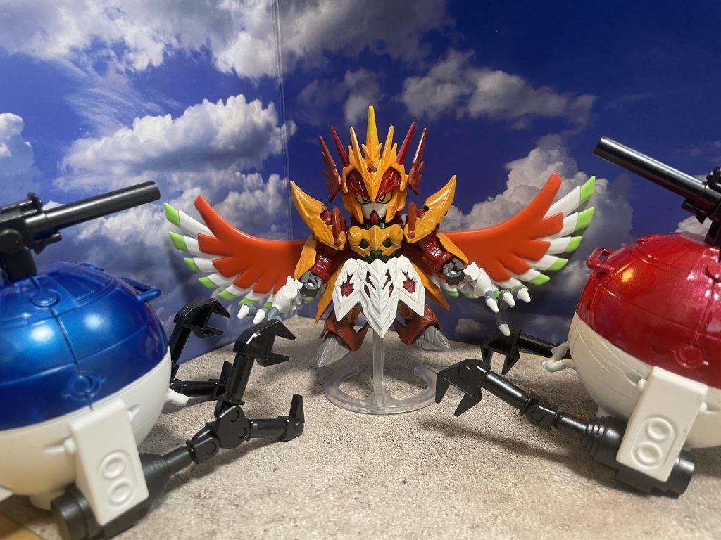 ちょいちょい映り込んでいますが捕獲用のボールと一緒に！青い方はスーパーです♪