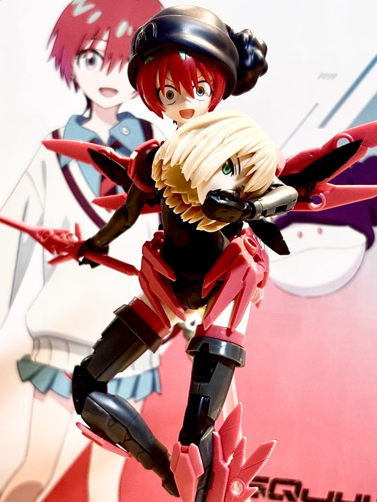 塗る前のティアーシャの素体のまま、マチュ顔をセットしたら、身体を乗っ取った悪魔みたいに。