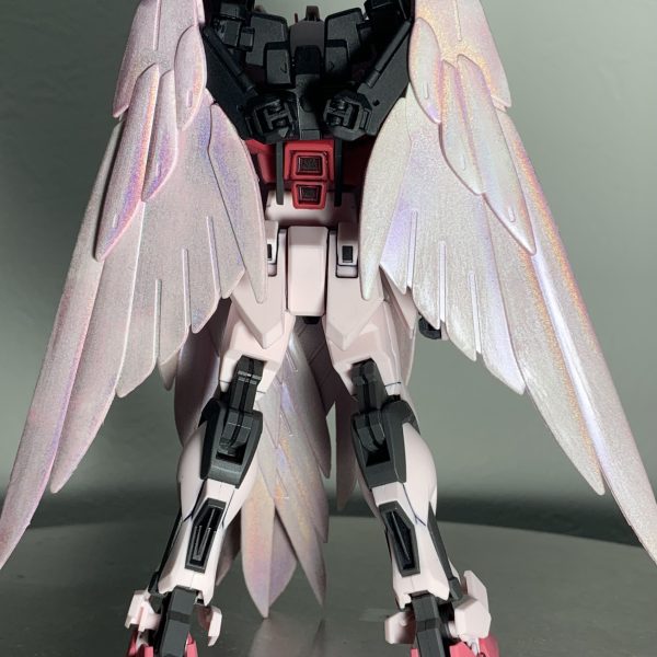 型式:MBF-02＋EW454Sストライクルージュ オオトリ装備の姉妹パックという設定です。現在、プレバンからＲＧ 1/144 ウイングガンダムゼロ ＥＷ用 拡張エフェクトユニット セラフィムフェザー納品待ちです💦完成した時に、細かい設定考えます🙇（3枚目）