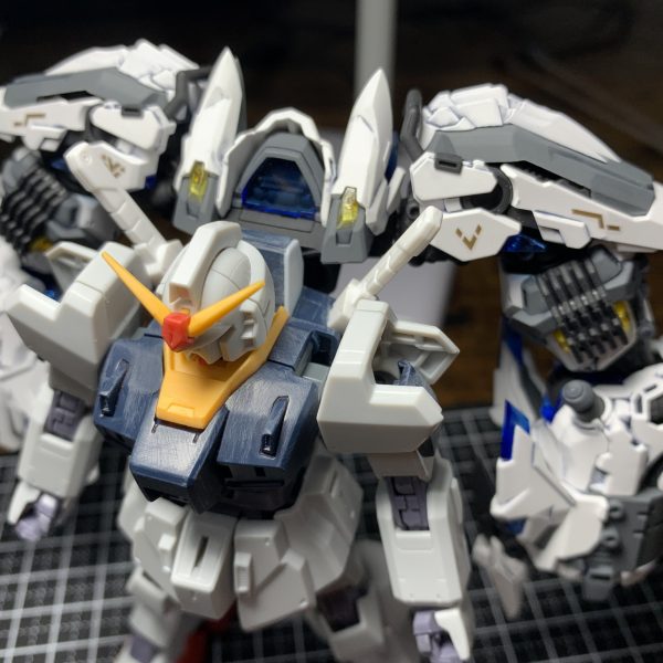 ・HG 1/144 ガンダムMk-II・童友社 御模道 ATKガール 四聖獣 白虎・フレームアームズ・ガール ウェポンセット2のミキシングです。設定、カラーリングはまだ未定です。コレが完成したらZZ（玄武）、Hi-ν（青龍）、ガンダム（麒麟）を予定してます🙇（2枚目）