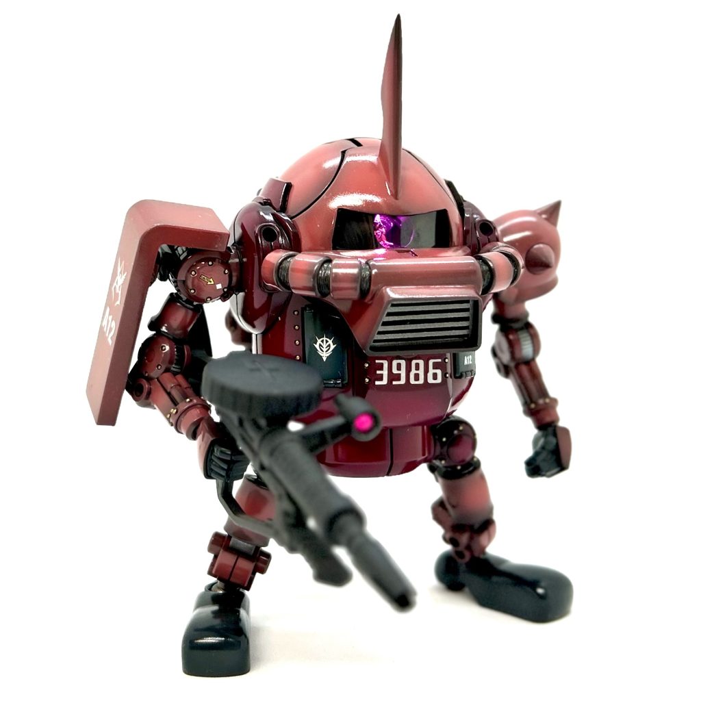 …のシャア専用ザクⅡになりますね😁以前作った『(量産型)モビルザク(サク)ハロ』と『モビル旧ザクハロ』のイイとこどりで作ってみました😁