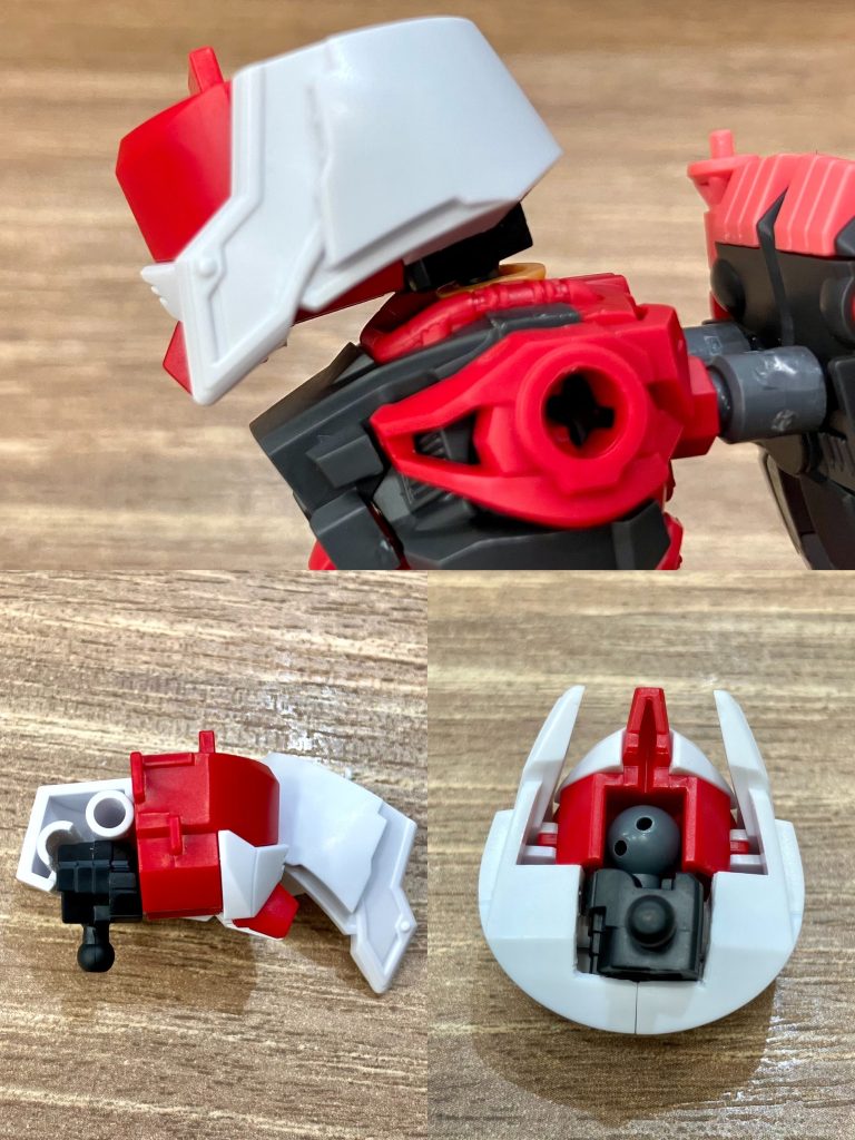 HG規格の胴体とSDW系各パーツの接続箇所や、体型や可動範囲に諸々改修を加えています。頭身は少し猫背で顎を突き出したエヴァっぽさも取り入れて雰囲気再現しました。