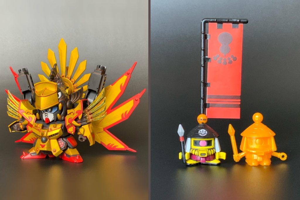 足軽兵雑魚は足を開いて腕を別パーツ化