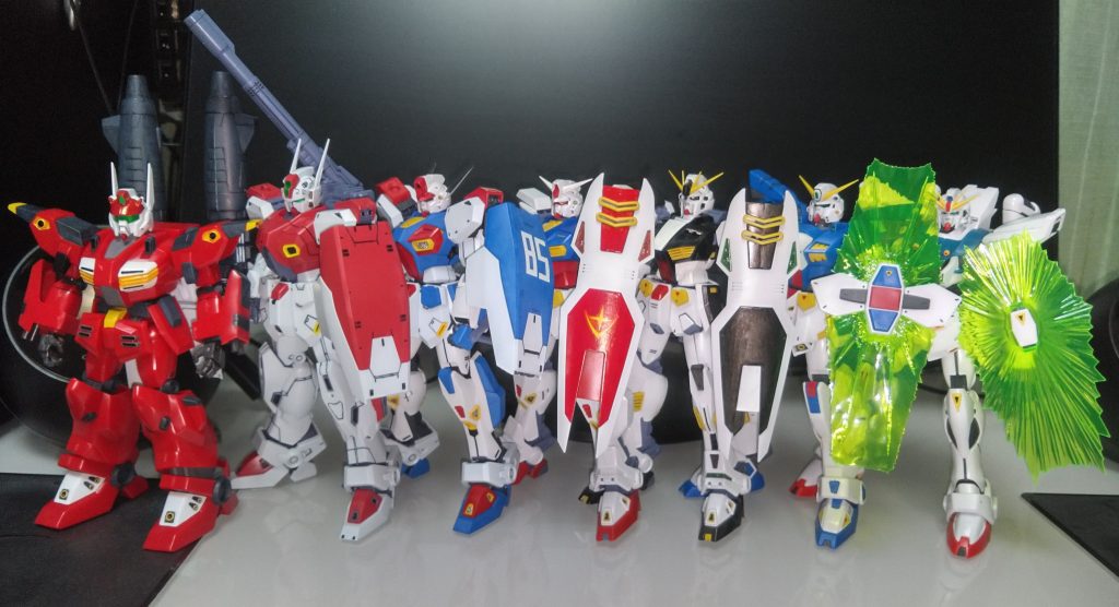 最後に、我が家にあるフォーミュラーシリーズ勢ぞろい。（クロボンも持ってるけどあれはHGだし、とりあえず1/100サイズに限定で）