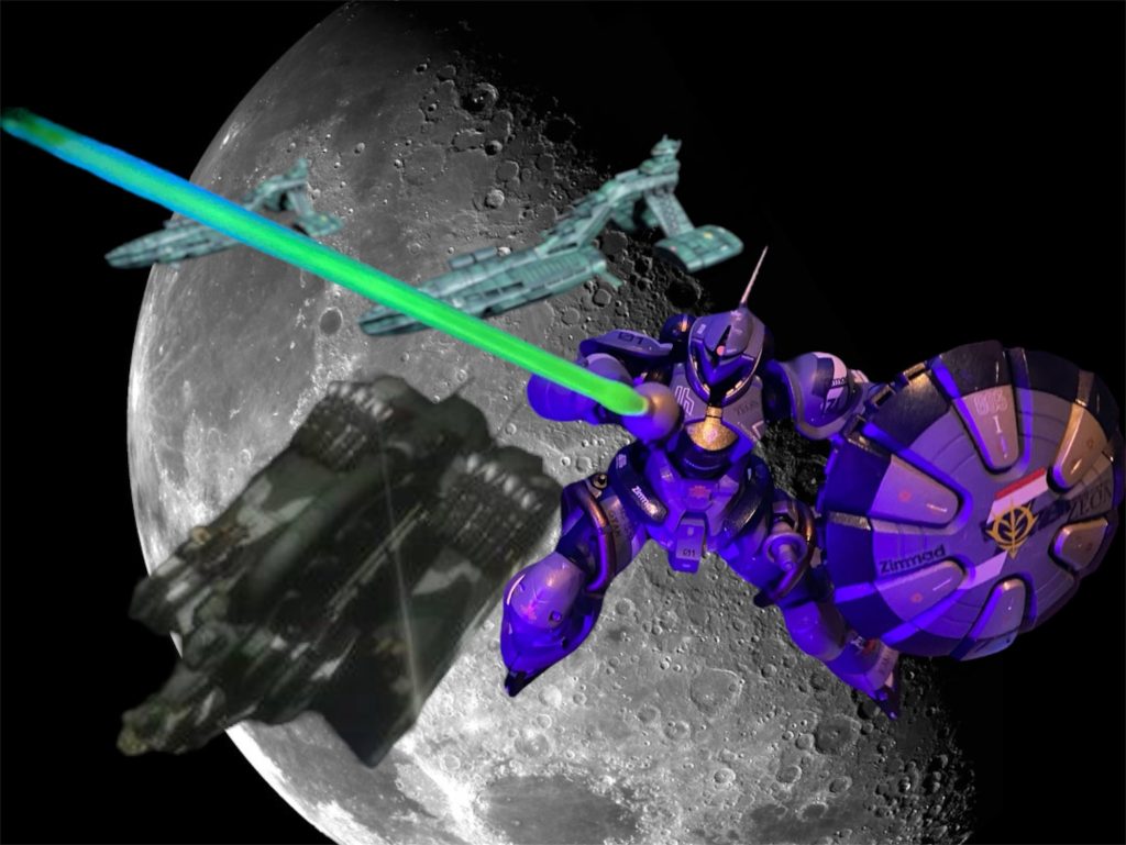 「1番機デュバル少佐、予定の試験項目を全てクリア。ガイドビーコンに従い左舷後部デッキへ着艦されたし。」 通信が終了すると、その大きな筆箱の様な艦は真っ直ぐに光の道筋を伸ばした。デュバルにはそれが栄光へと続く真っ直ぐな道に見えていたのかも知れない。彼は操縦桿を握りながら、かつてテスト中の不運な事故で落命した同期のことを思い出していた。 「フランツ見ているか、、、俺たちの夢がもう直ぐ叶うところまで来ているんだ。」スプリット迷彩が施されたその機体が着艦すると、デュバルは乗組員からの拍手と大歓声をもって迎えられた。「素晴らしいテスト結果です、デュバル少佐!」評価試験を担当した技術士官が一番に駆け寄って握手を求めた。「ありがとう。我が社が実用化に成功したビームサーベルの威力は文句ナシだ!それに比べてジオニック社のテスト機はまだビーム兵器の実装に手こずっていると聞く。ここへ来てコチラが大きく一歩リードだ。今日の試験結果を見れば軍の上層部も次期主力機に相応しいのは、このEMS-15ギャンだと確信するだろう!」続いて密着取材で乗り込んでいるジオン国営放送の記者の取材に答えていた時、一人ツィマッド社のスタッフが神妙な面持ちでデュバル少佐に耳打ちをした。「少佐、本社からの緊急連絡です。先程、総帥府の筋からもたらされた情報ですが──それによりますと、技術本部はガンダムのリバースエンジニアリングによる次期主力量産機の開発を決定。次期主力MSは鹵獲された連邦軍MSのマスプロモデルに一本化される方針で決定した模様との事です。」 「ば、馬鹿な…そんな馬鹿な話があってたまるか⁉︎…我々はジオニックと過酷な開発レースを何ヶ月も戦ってきたんだぞ…そしてようやく優位に立った…あと一歩、あと一歩という所で敗北だと?しかも、負けたのはジオニックでもなく急に降って湧いてきた連邦の機体?何を言っている?MSをようやく作り始めた連邦の機体ごときにこのギャンが劣っているはずが無い…こんな…このような屈辱があっていいのか!??…ギャンは制式化競争に敗れたのでは無い…政治に、デマゴーグに敗れたのだ…!!」 デュバルは一人艦の廊下に崩れ落ちた。 公国軍総帥府及び技術本部は、シャア・アズナブル少佐により鹵獲された連邦軍の白いMSの高い性能に着目。膠着していた戦況に一気に攻勢をかけるべく、大型MAビグザムとガンダムのリバースエンジニアリングによるマスプロモデル・ゲルググの量産に持てる国力を集中投入する事を決定した。ここに、男たちの開発競争は勝者無きまま、その幕を閉じた…… かに見えた が、EMS-15ギャンの開発中止命令は下されず、開発は続行された。 そして時は流れ宇宙世紀0083──