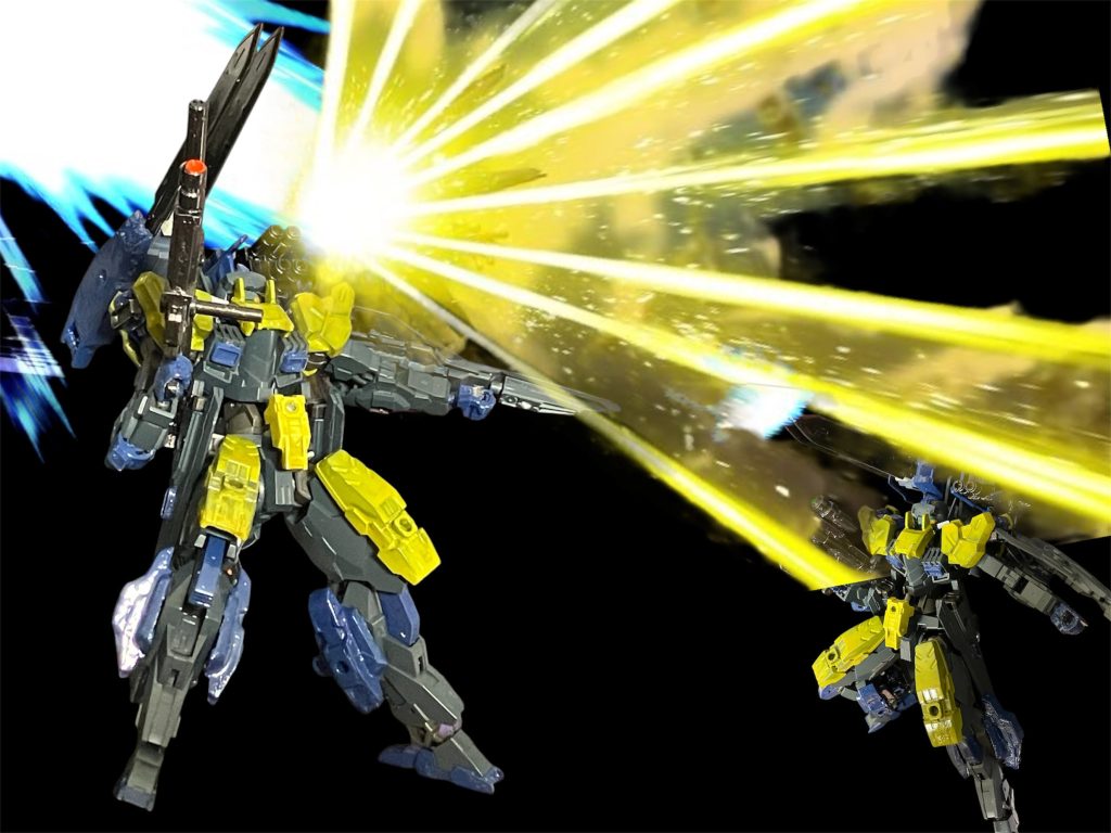 アサルトブラスタのメガビームランチャーと集約したクアッドビームシャワー^_^