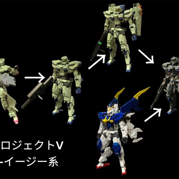 「こちら側」のプロジェクトV発案・企画はムバラク・スターン提督。まるでSEEDに出てくるデュエイン・ハルバートンのよう。初めの2枚は系譜。残りの2枚は、ネオザンスカール紛争で使用されたマーベット機^_^（2枚目）