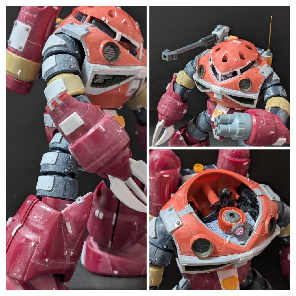 塗装前その2。モノアイの可動はこんな感じ。