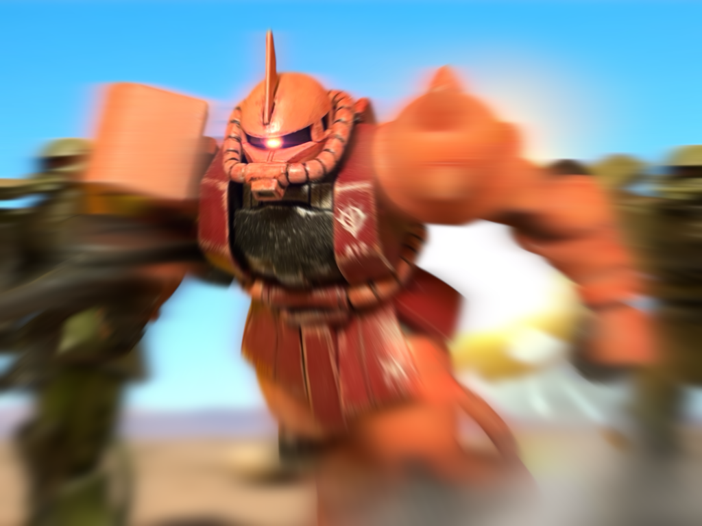 「悪霊め!」 戦場を包む狂気の中を、赤い彗星が疾駆する。 グレン少佐の狂気だけが、このプレッシャーの中で自由を得た。「どっちが!!」 向こうから来てくれた。 やってやる。 ジンは、敵を串刺しにすべく、ビームサーベルユニットを起動させようとした。「ごめんね、ジン。」 瞬間、カルアがシートの後ろから這い出してきた。なぜか、拘束が解かれている。「ねえ、わたし、思いついちゃったの。ちょっと、あっちに戻るね。」 時間が止まっているのか——? 誰も仕掛けてこない。「もっといっしょに壊そうよ。そのためには、MSが要る。ちょっと、もらってくるから、待ってて。」 ふっと微笑みを浮かべ、コクピットハッチを開ける。「少佐!」 カルアが叫ぶと、ザクのコクピットも開いた。金色の長髪をなびかせた、青い瞳の美しい男が見える。ノーマルスーツは着ておらず、赤い、ジオンの軍服姿だった。 宙に飛び出したカルアを、ザクのマニピュレーターが優しく受け止めると、そのままカルアをコクピットへと運ぶ。コクピットの中で、