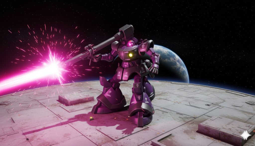 そして、AIを使えば、念願のデジラマも作ることができました。ビームの角度がちょっとバズーカとずれている、とか、よく見るといまいちなんですが、こんな感じのデジラマ写真が結構簡単に作れるので、個人的には非常に満足しています。