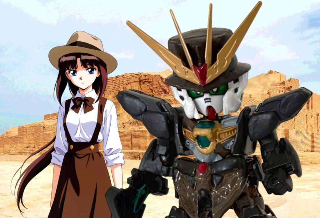 インディとティファのツーショット。インディ・ジョーンズの世界観に合わせて彼女も探検隊の衣装にチェンジ(探検隊ティファはAI生成したもので、フィギュアライズスタンダード版を購入し探検隊バージョンに改造したら、この画像を差し替えます💦)。こちらでもティファが物語のカギを握る事になる。