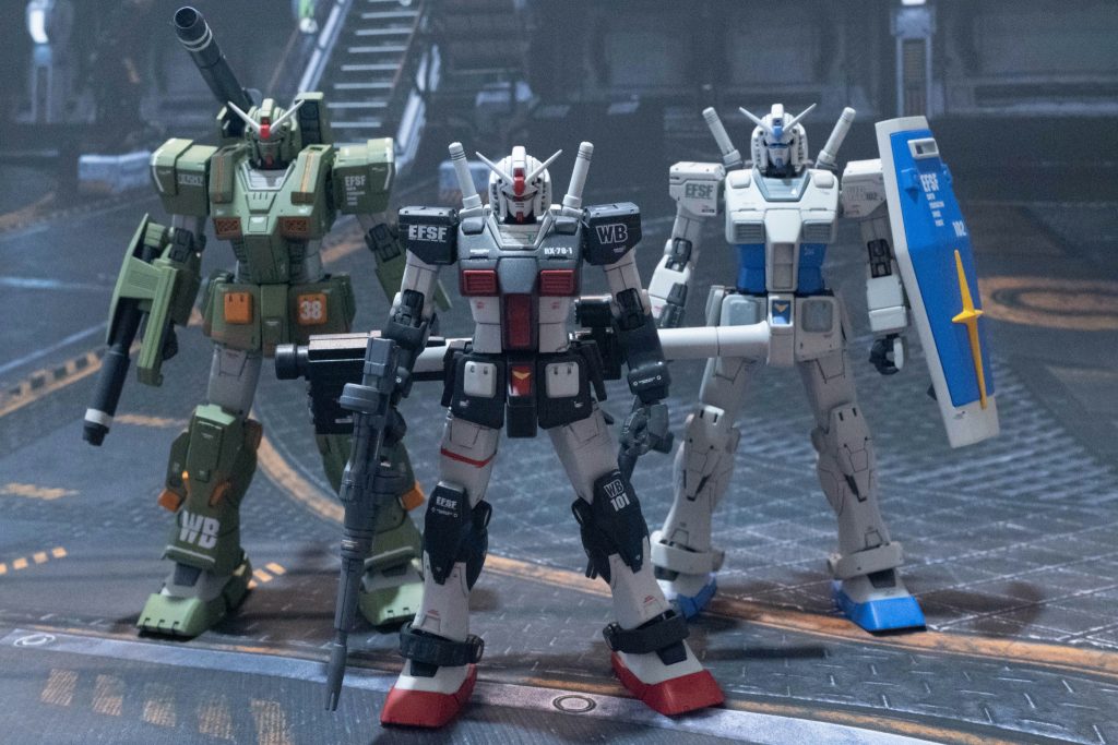 RX-78が3体(gundam-kao3)そろそろノーマルを作らねば・・・(gundam-kao5)
