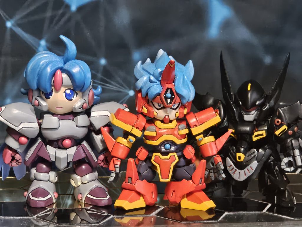 コンパチヒーローオリジナルキャラクターよりファイターロア、ゲシュペンストに続きファイターエミィをスクラッチ。肩と腕の太さ、目元を改善予定。