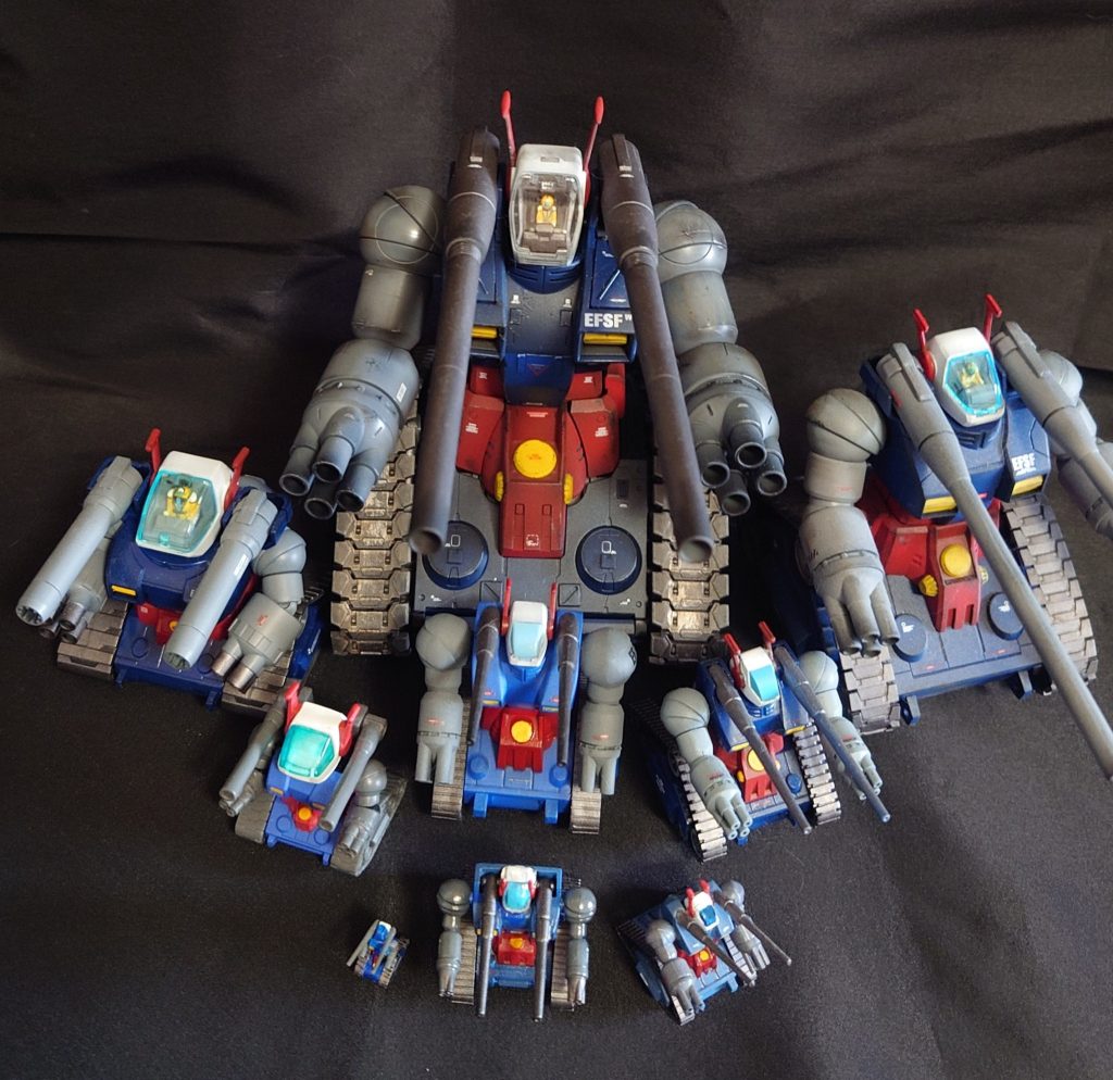 集めているうちに、他にも欲しいガンタンクが色々と出てきますね。1/1700ホワイトベースEX付属のガンタンクとか、1/400ホワイトベース付属のガンタンクとか、モビルスーツアンサンブルシリーズとか、チョコサプシリーズとか、マイクロコレクションシリーズとかetc