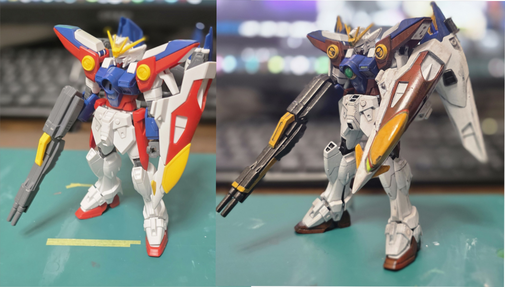 仮組みとの比較です。