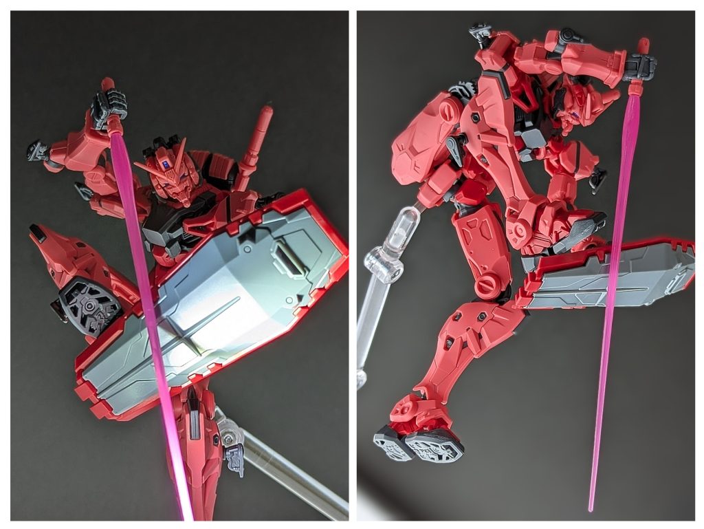 最初に赤いガンダムを見たときは狡猾さと機動性の高さを感じました。なので撮影は狡猾さと自在な動きができるパルクールをイメージしました。