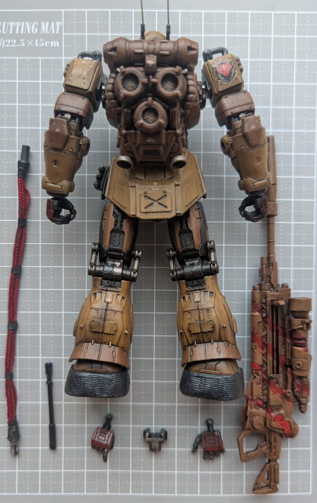 狙撃型に特化した遠距離タイプへ… 三機の小型ジェネレーターをバックパックへマウントし、ビームを撃てる仕様へ