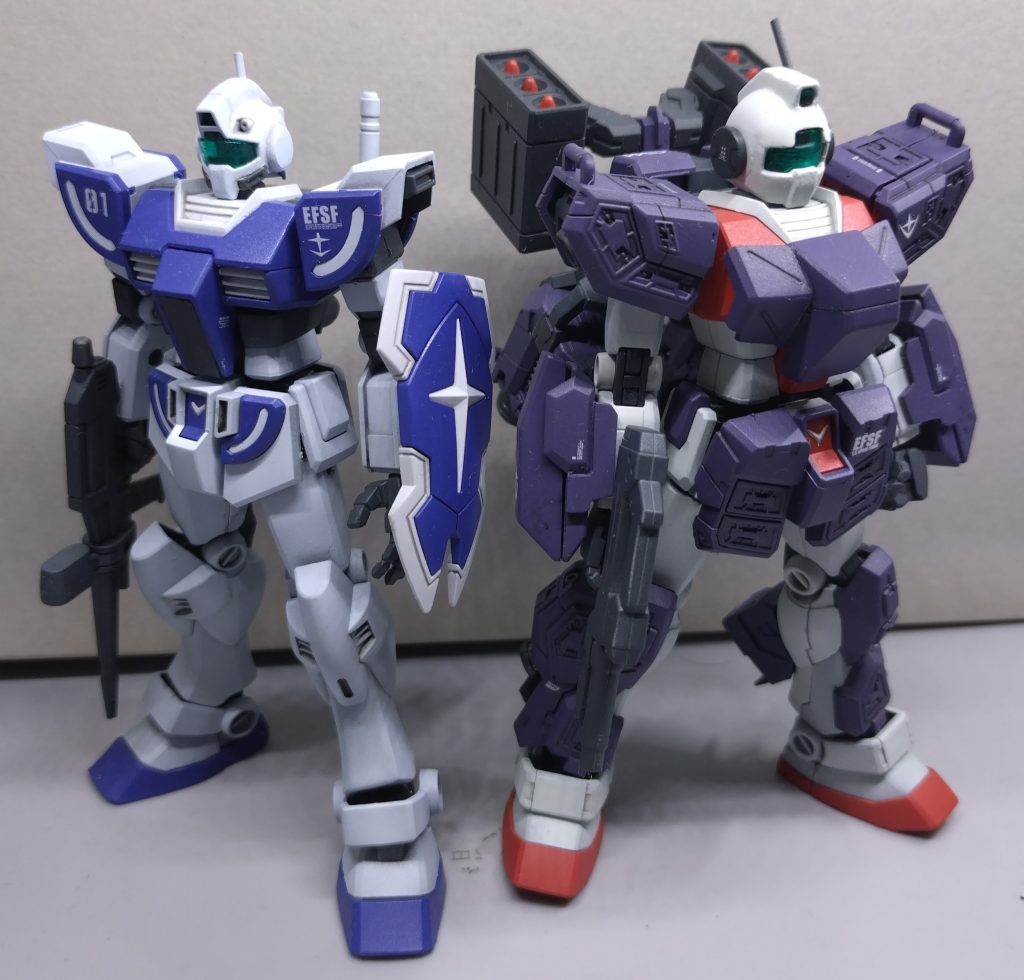 先日投稿した強化ジム兄弟とツーショット。最近3作はジムシリーズが続いていますが、ジムの改造も結構楽しいものですね。少しジムのことが好きになりました。閲覧ありがとうございました!また次の作品でお会いしましょう!