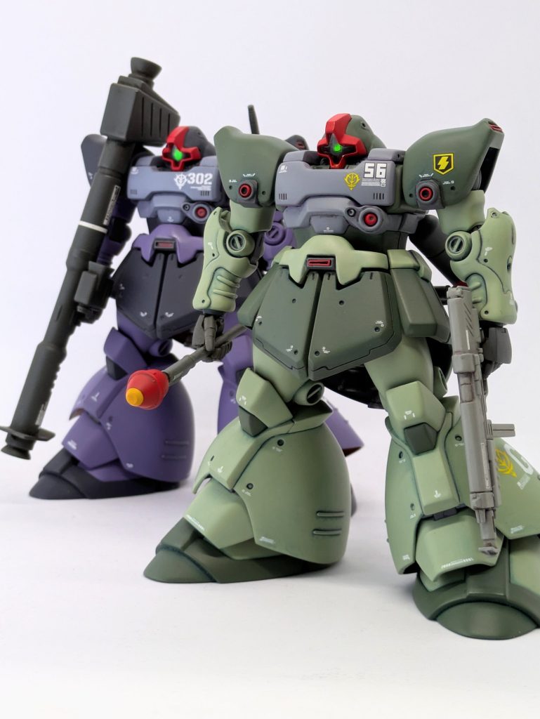 3年ほど前に作った0083カリウス機（のつもり）のリック・ドムⅡと。バズーカじゃない軽装のドムって新鮮だなーって。