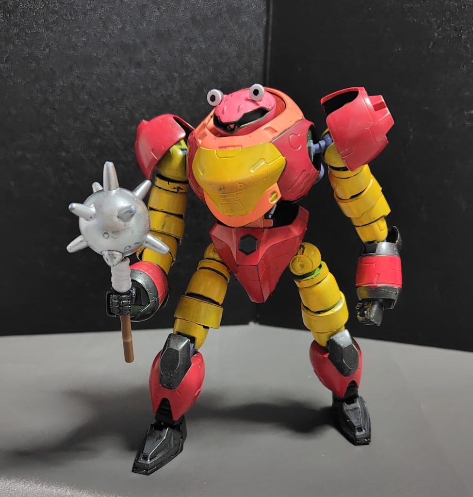 原作ではこういう手持ち武器を持つことがありましたので、鉄血メイスを持たせてみました。【ボロットハンマー】といったところか。