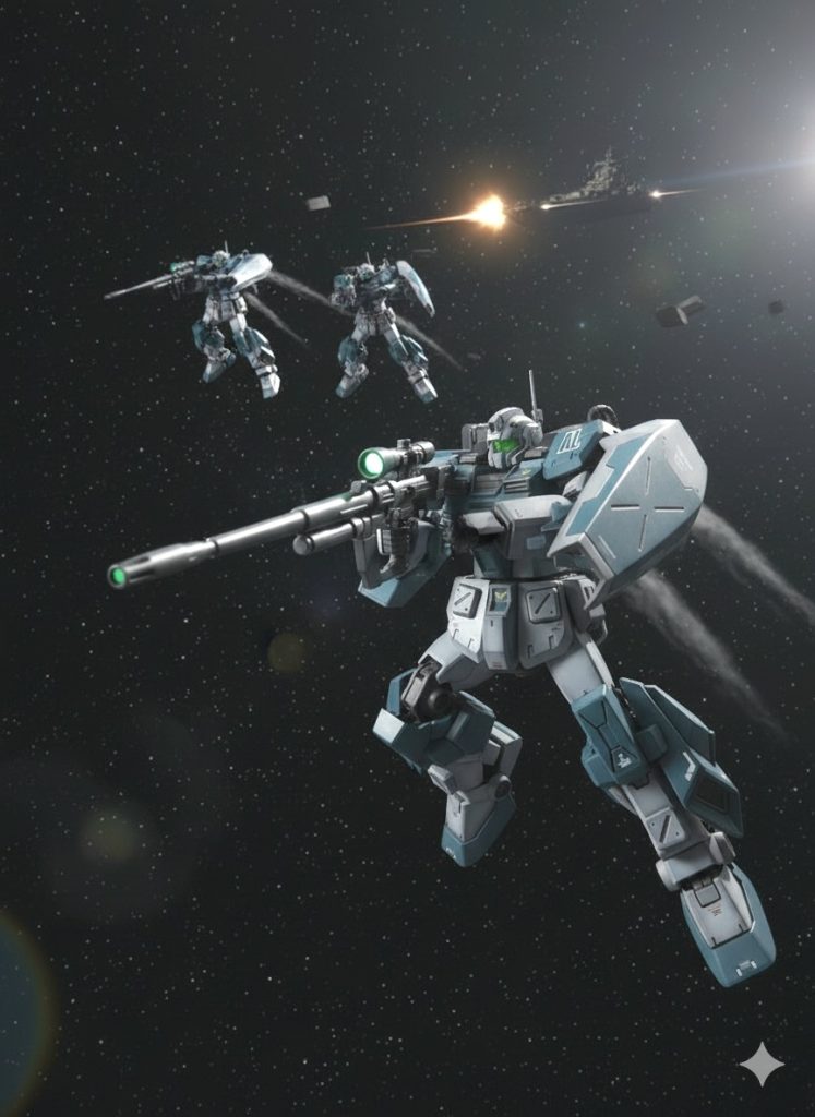 Extra1。最近ガンスタで見かけるAI加工画像が気になりまして、試したテスト画像です。バズーカがビームライフルに変えられてしまいましたがAI画像加工ってゴイスー✨ですね🤫