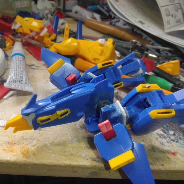 BB戦士ダブルゼータガンダムとHGトライオン3のミキシングというか魔改造してます（2枚目）