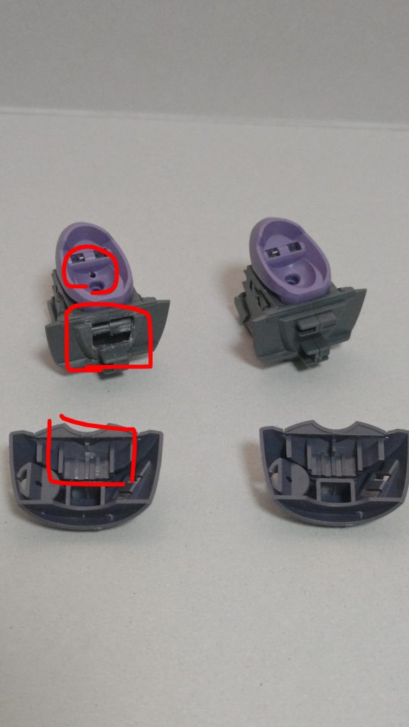 LEDを仕込む場合は、下記の部分を削る必要があります。