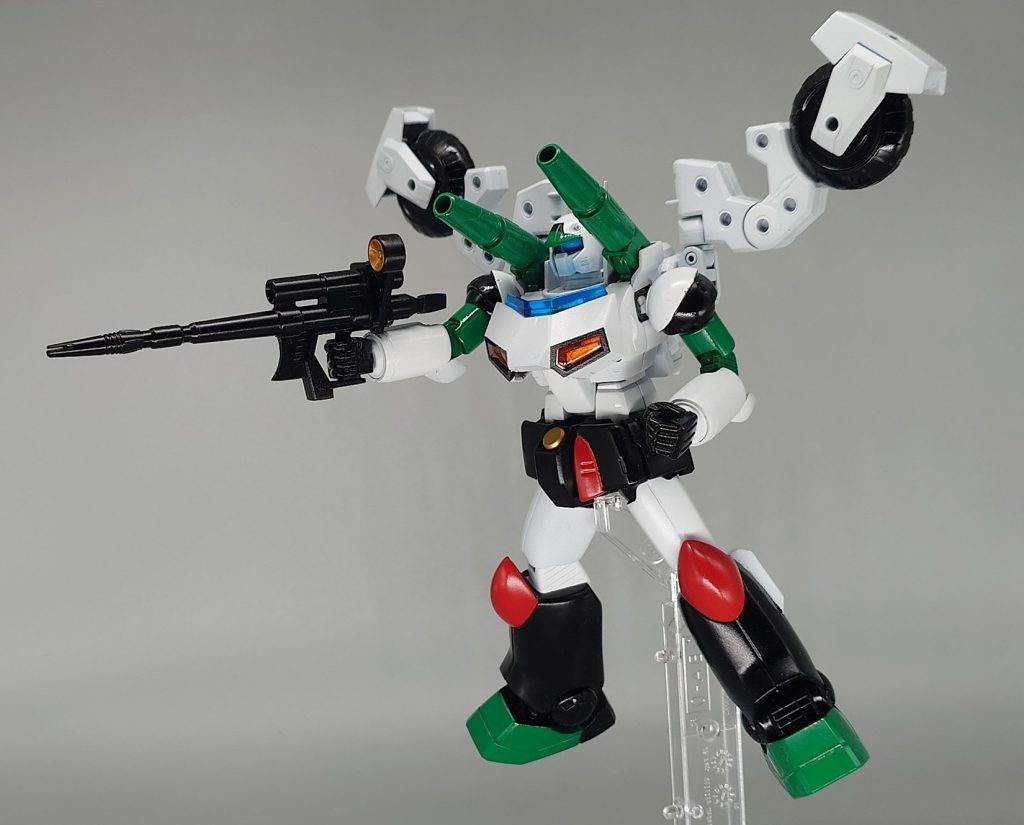 空中戦もお手の物大会やランキング戦等のバトル用ではなく、ビルド世界の治安を維持するために戦う事を目的に作成された。枯れた(安定した)技術であるガンキャノンにビルドダイバーズ世界で新たに登場したマシンライダーを装備することで強化を図った。