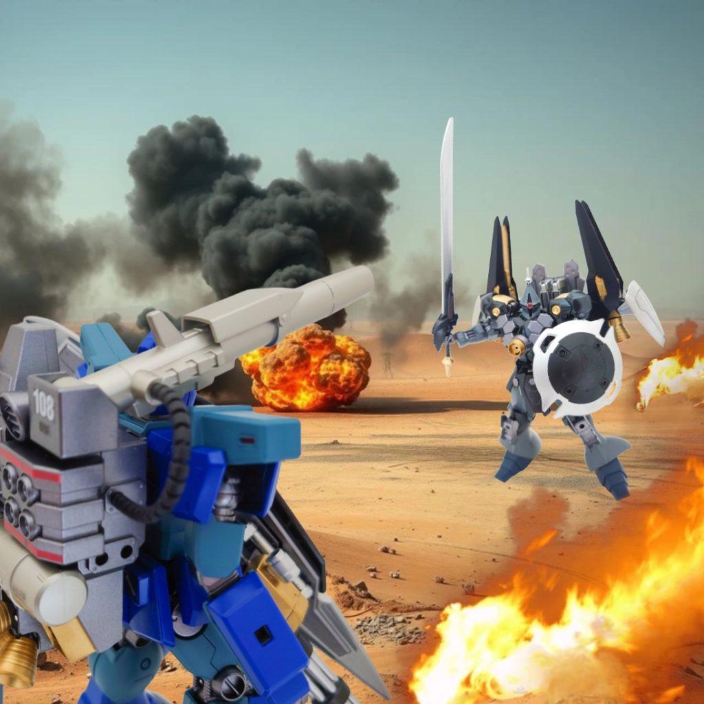 前回作成したジムカスタム2(ユウ・カジマ専用機)との遭遇を妄想してみました!ジオン公国の残党狩りをしていたユウ・カジマに、突如急接近する機影が!